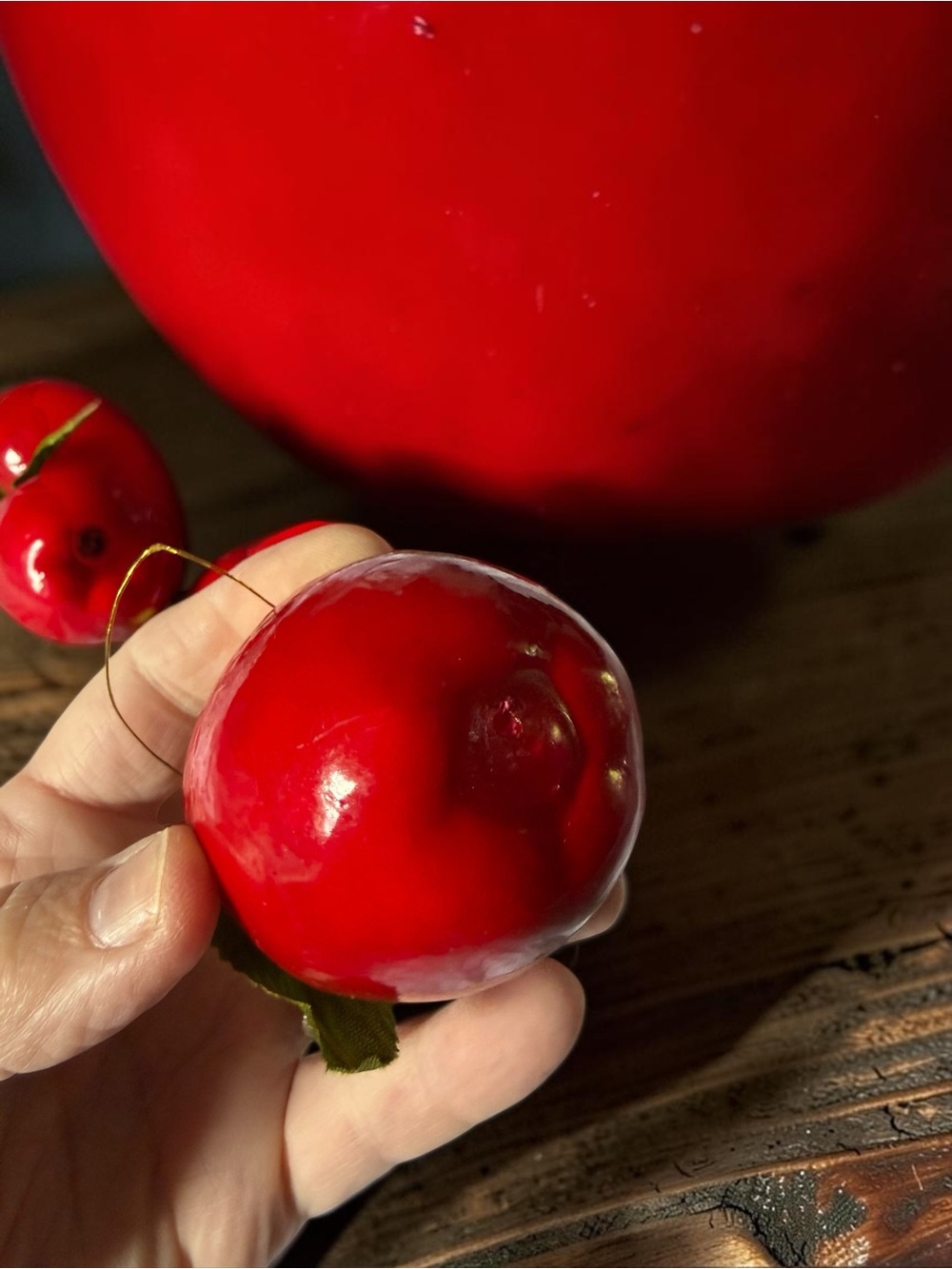 Vintage Mini Red Apple Christmas Ornaments Bundle Faux Fruit Decor - Picture 7 of 8